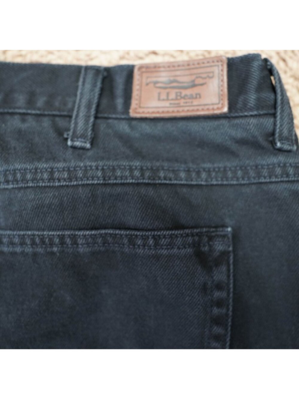 LL Bean Comfort Waist Jeans Mens Tag 42x29 Act 40x28 Black Straight Leg Denim - Picture 10 of 10